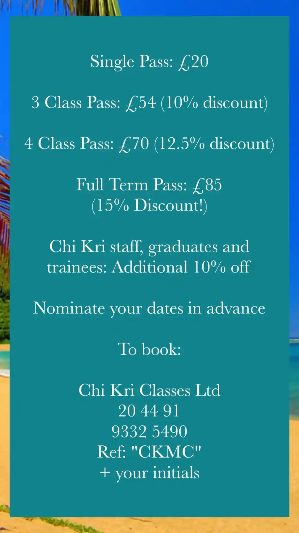 Chi Kri Yoga Masterclass Prices